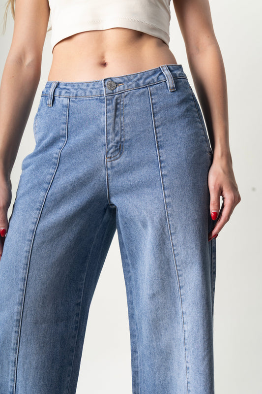 Celeste | Pantalón wide leg azul claro