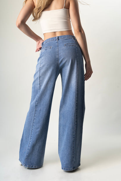 Celeste | Pantalón wide leg azul claro
