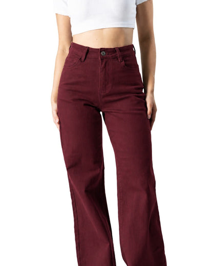 Valeria | Pantalón wide leg color vino