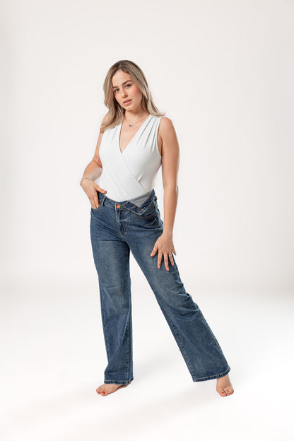 Sandra | Pantalón wide leg vintage deslavado