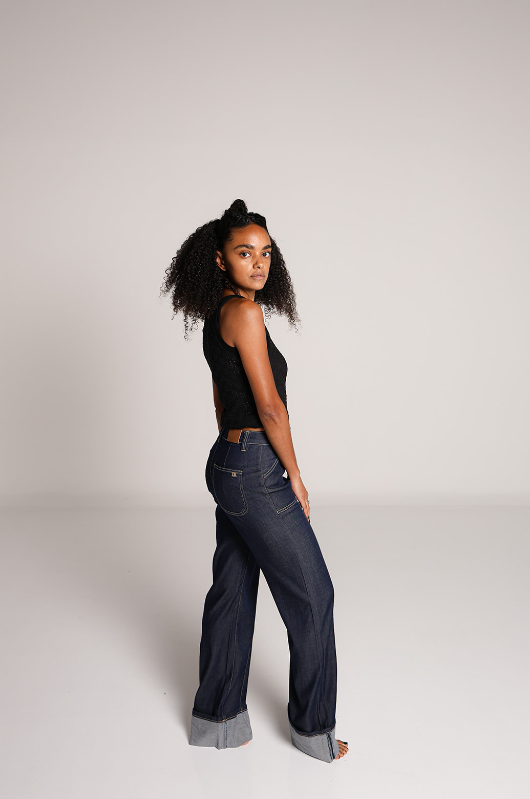 Mía | Pantalón wide leg azul oscuro