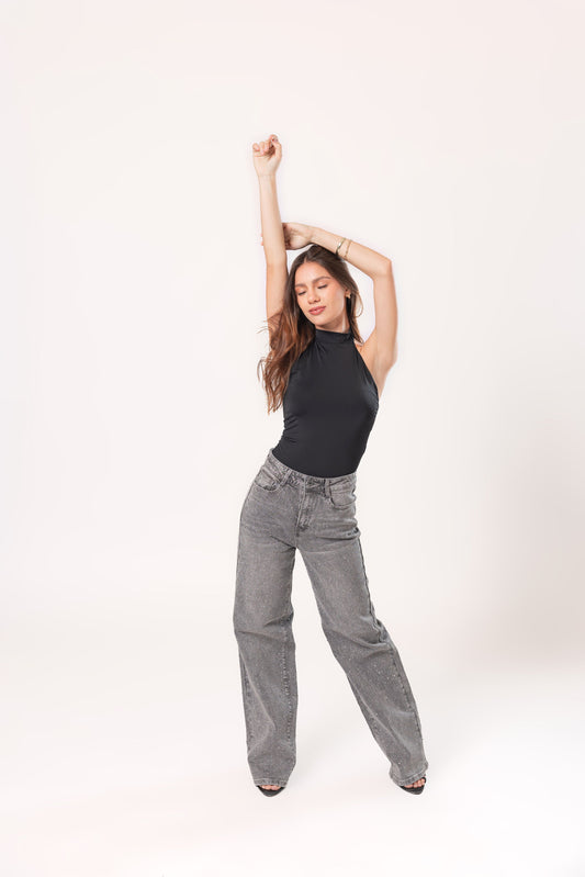 Alicia | Pantalón wide leg gris