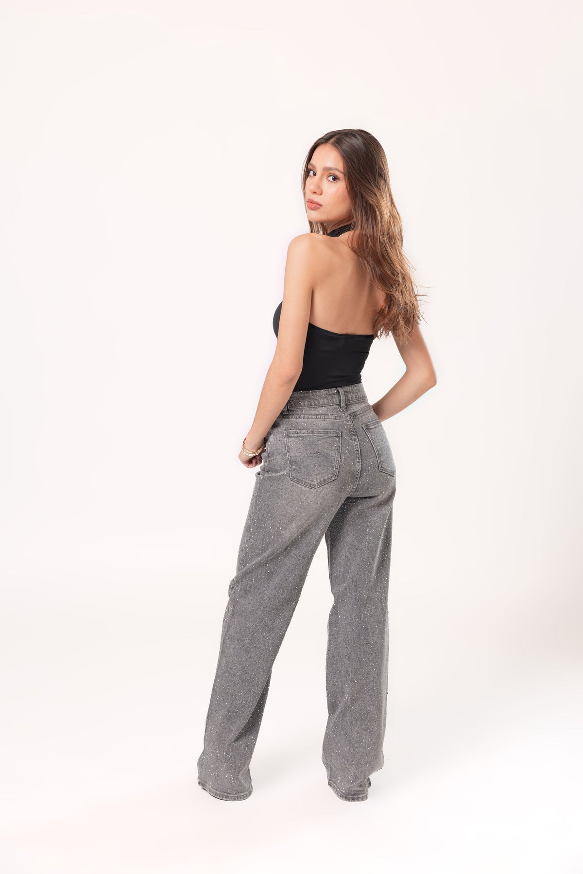 Alicia | Pantalón wide leg gris