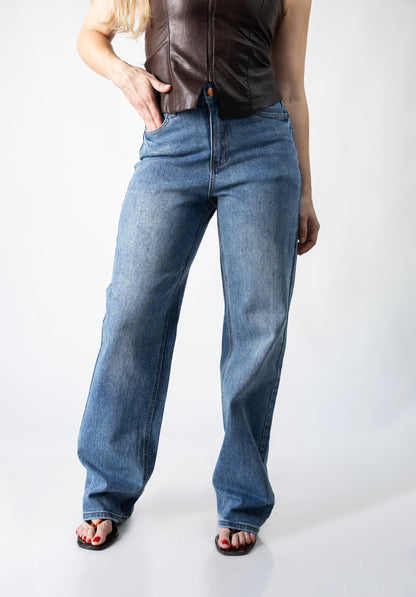 Adriana | Pantalón wide leg azul
