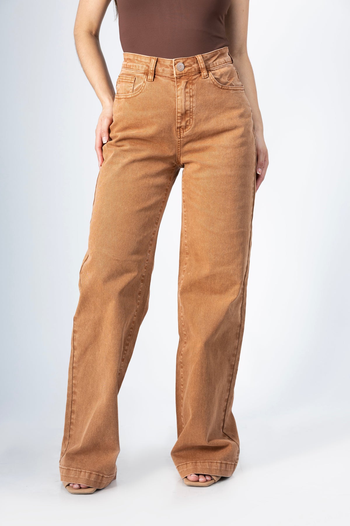 Cecilia | Pantalón wide leg camel