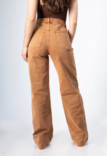 Cecilia | Pantalón wide leg camel
