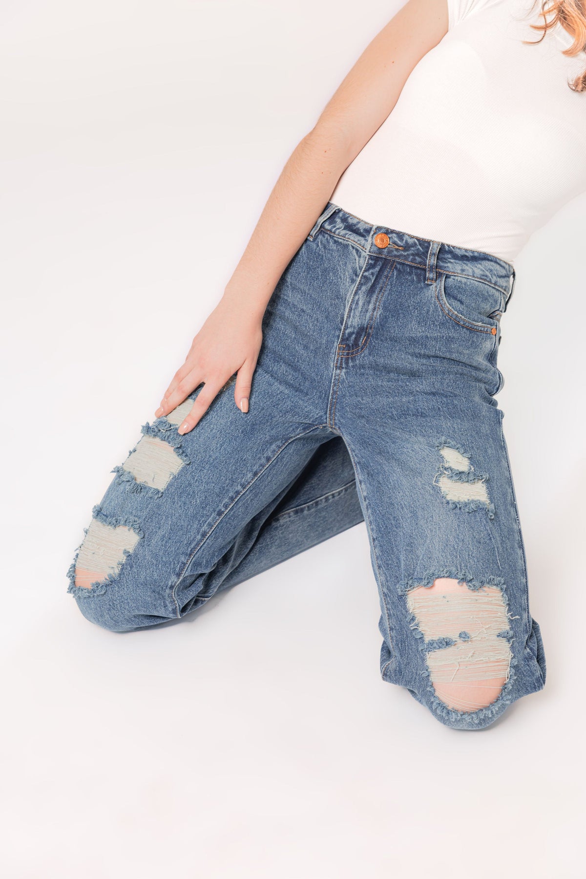 Frida | Pantalón wide leg azul deslavado