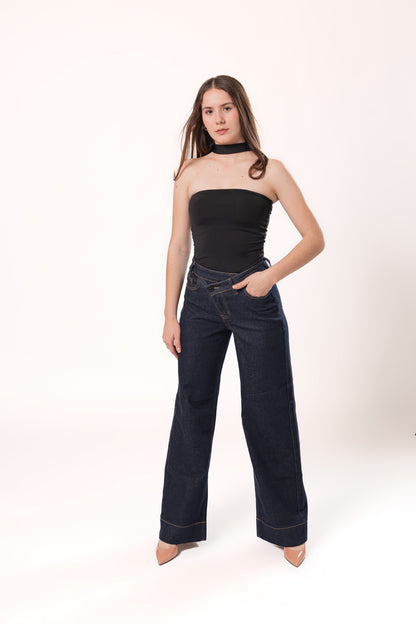 Sara | Pantalón wide leg azul puro