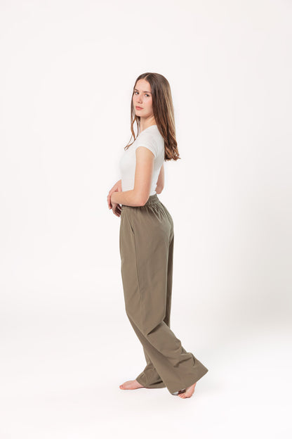 Oliva | Pantalón wide leg verde olivo