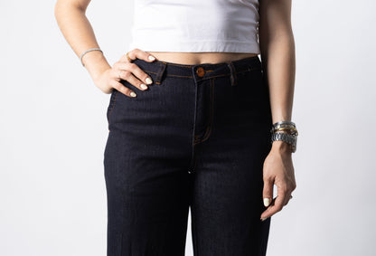 Marina | Pantalón wide leg azul intenso