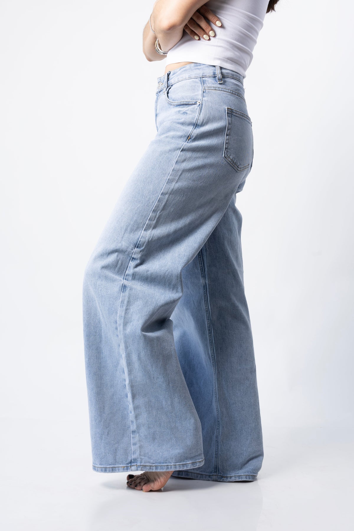 Lía | Pantalón wide leg azul claro