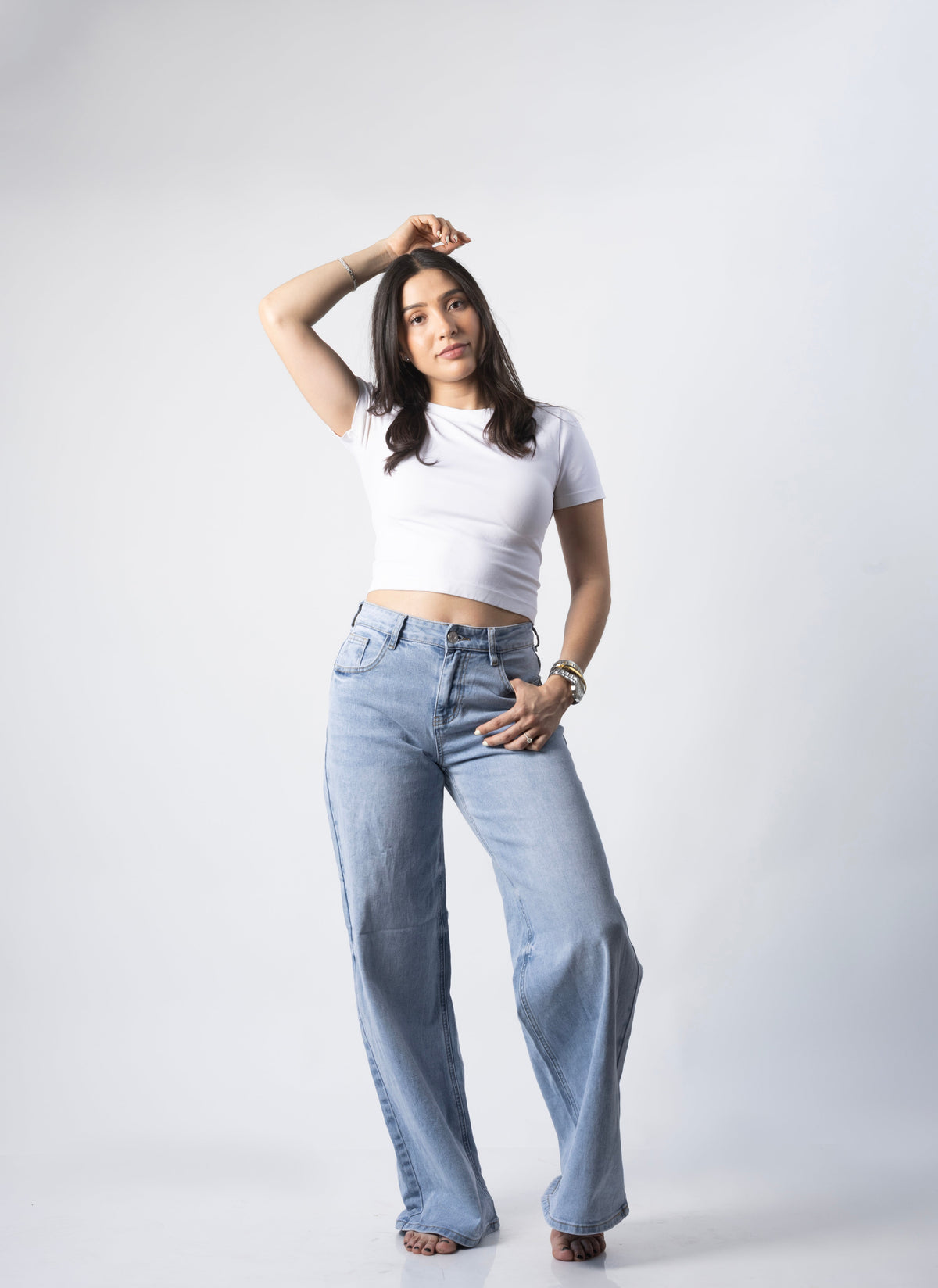 Lía | Pantalón wide leg azul claro