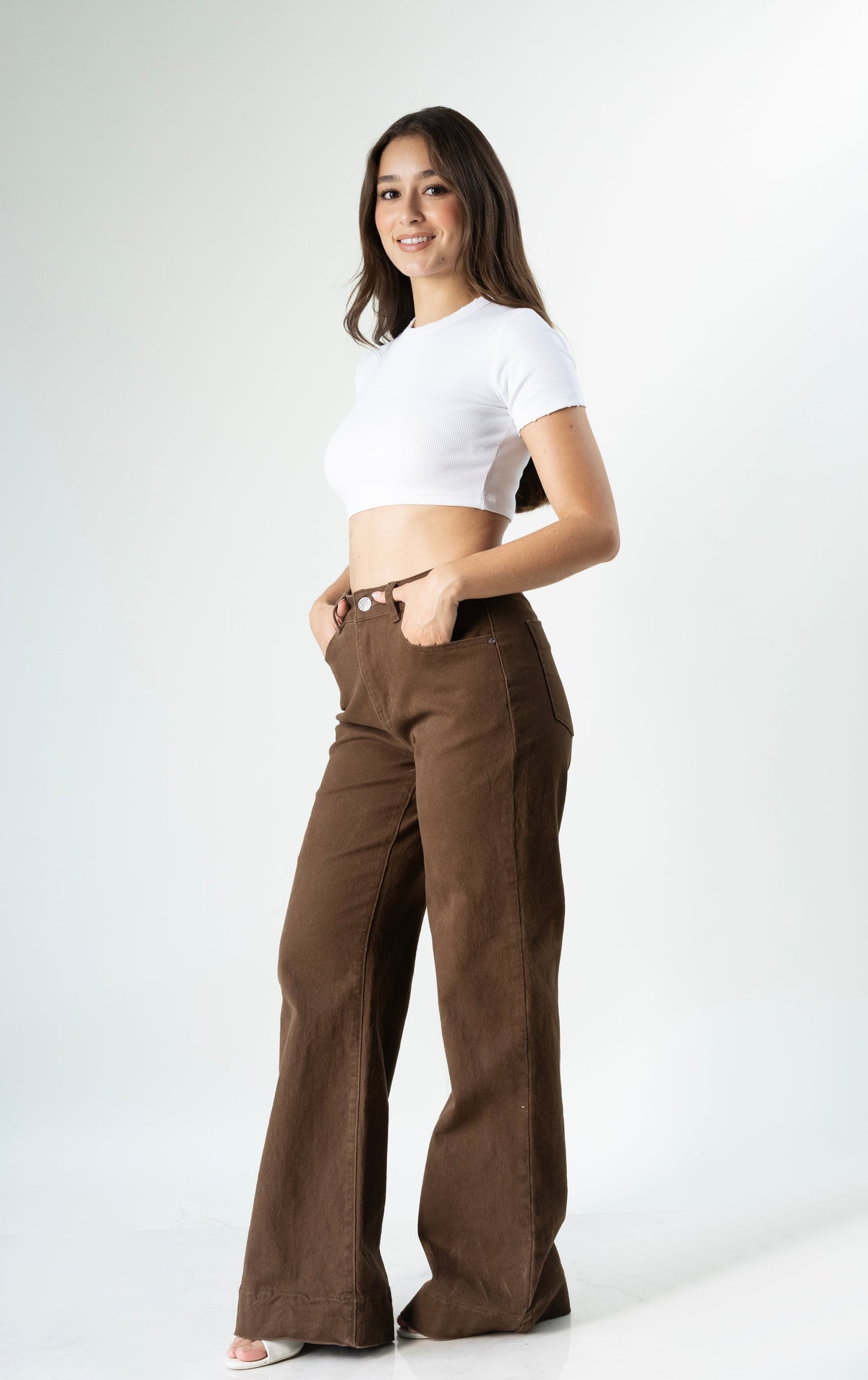Miranda | Pantalón wide leg café