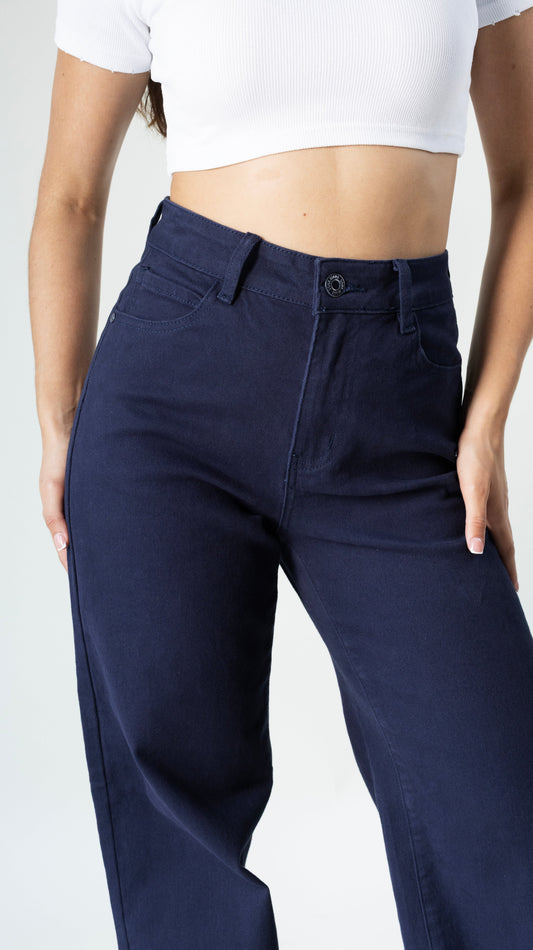 Diana | Pantalón wide leg azul marino
