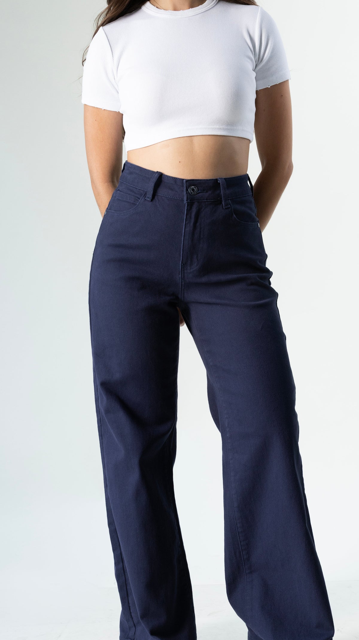 Diana | Pantalón wide leg azul marino