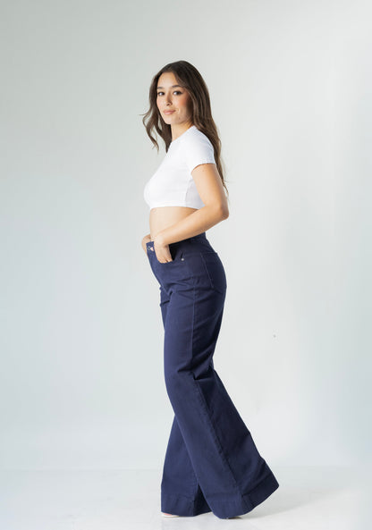 Diana | Pantalón wide leg azul marino