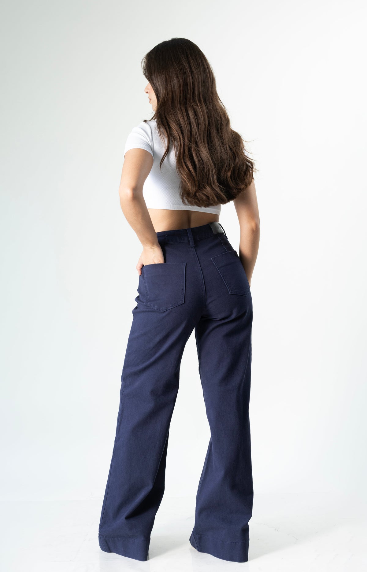 Diana | Pantalón wide leg azul marino