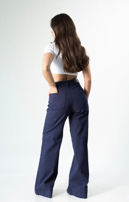 Diana | Pantalón wide leg azul marino