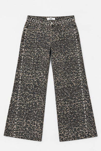 Paola | Pantalón wide leg animal print leopardo