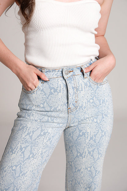 Regina | Pantalón wide leg print serpiente