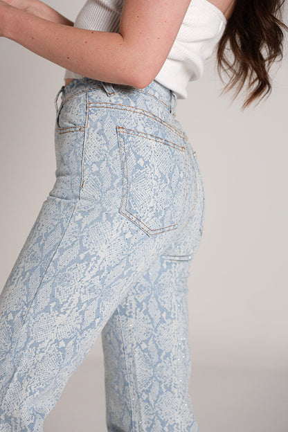 Regina | Pantalón wide leg print serpiente