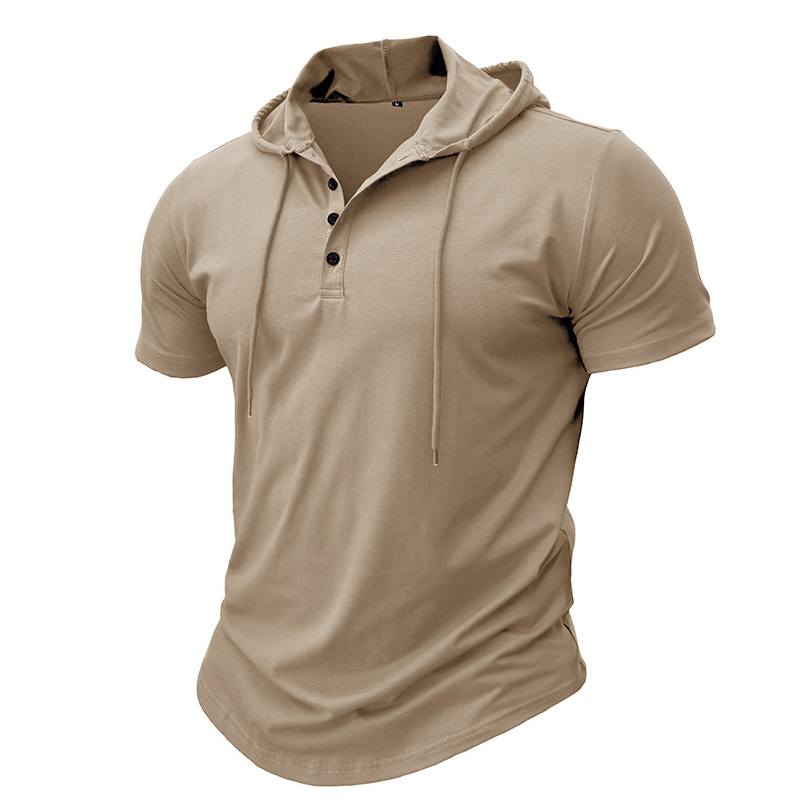 LAURENT MONACO | CHEMISE À MANCHES COURTES AVEC CAPUCHE POUR HOMMES