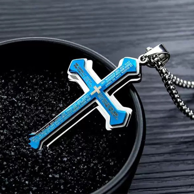 Herren Halskette mit Kreuz & Vaterunser-Gravur – robust, spirituell & zeitlos – ideal für den täglichen Gebrauch & als Geschenk✝️✨