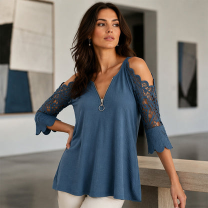 Victoria | Blusa de encaje con hombros descubiertos