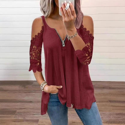 Victoria | Blusa de encaje con hombros descubiertos