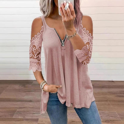Victoria | Blusa de encaje con hombros descubiertos