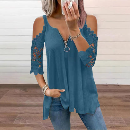 Victoria | Blusa de encaje con hombros descubiertos