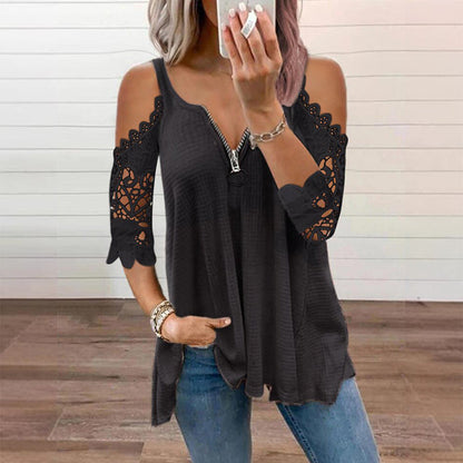 Victoria | Blusa de encaje con hombros descubiertos